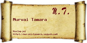 Murvai Tamara névjegykártya